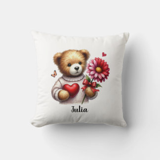 Almofada Nome de Urso de Pelúcia Adorável no Dia dos Namora