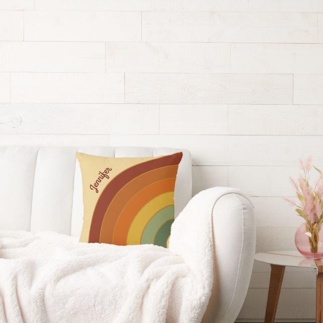 Almofada Nome do Arco-Íris do Groovy em Camada Retroativa M (Sofá)