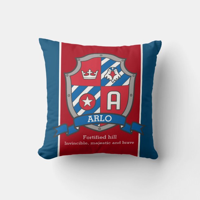 Almofada Nome do arlo que significa escudo, travesseiro de  (Frente)