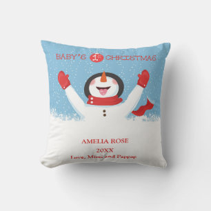 Almofada Nome do bebês Primeiro Homem de Neve de Natal