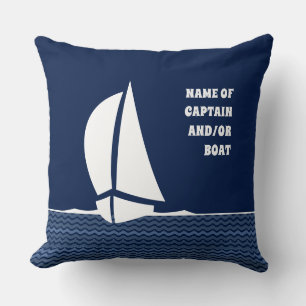 Almofada Nome do capitão e/ou do barco (customizáveis)