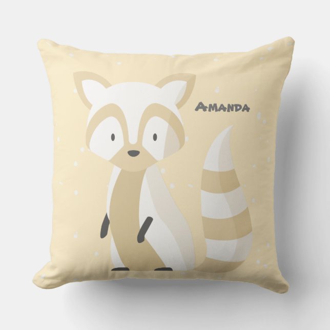 Almofada Nome do fantasma bebê mirim de esquilo pastel rosa (Frente)