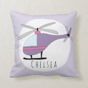 Almofada Nome do Helicóptero Roxo da Baby Girl