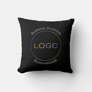 Almofada Nome do logotipo corporativo Slogan 2-Sided Black