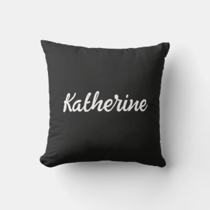 Almofada Nome do Monograma Personalizado Eerie Black