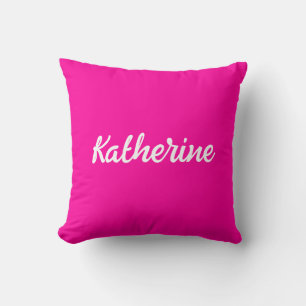 Almofada Nome do Monograma Personalizado Neon-Pink