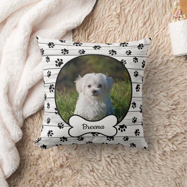 Almofada Nome do Osso do Círculo de Foto de Cachorro DIY Pr (Cobertor)
