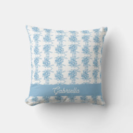 Almofada Nome do padrão floral Toile Francesa Azul