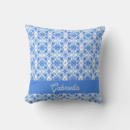 Almofada Nome do Padrão Toile Francês Azul