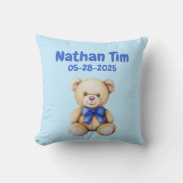 Almofada Nome e DOB do Baby Bear Bear Bear do Teddy