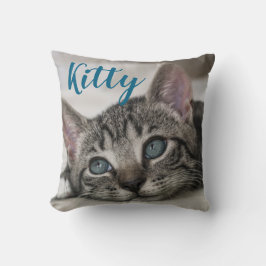Almofada Nome e Foto de Gato Personalizados Simples Moderno
