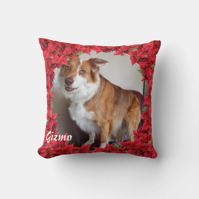 Almofada Nome/ Foto de Pet Personalizado de Natal (Frente)