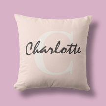 Nome Monograma Feminino Script Rosa