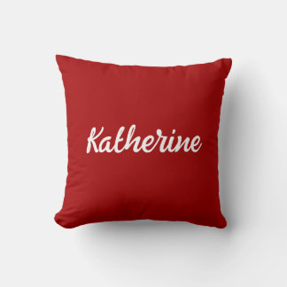 Almofada Nome Monograma Personalizado Vermelho de Maçã Ador