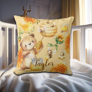 Almofada Nome Personalizado Abelhas De Urso De Mel