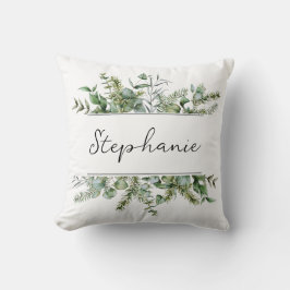 Almofada Nome Personalizado Aestésico de Verde Fresco