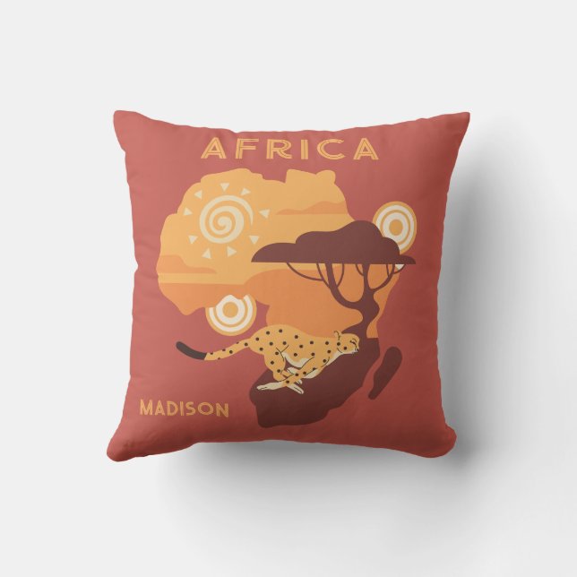 Almofada Nome personalizado África (Verso)