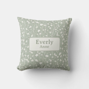 Almofada Nome Personalizado Aursery Decor Farmhouse Floral