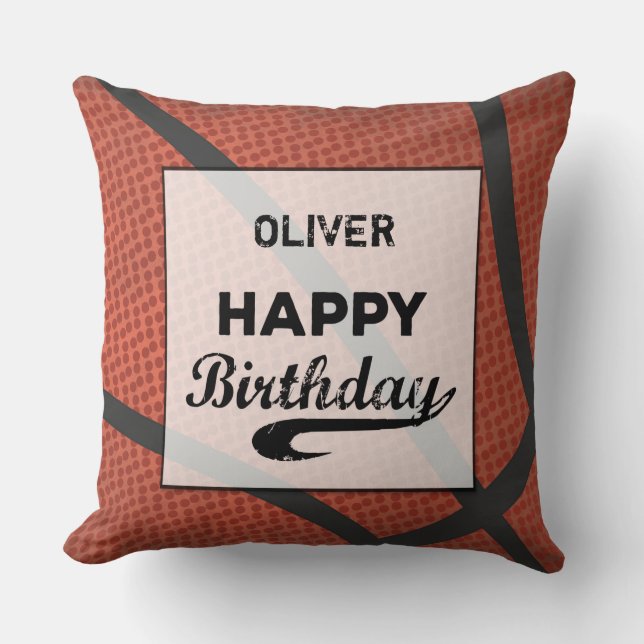 Almofada Nome personalizado Basball Ball Grande Grunge Birt (Frente)