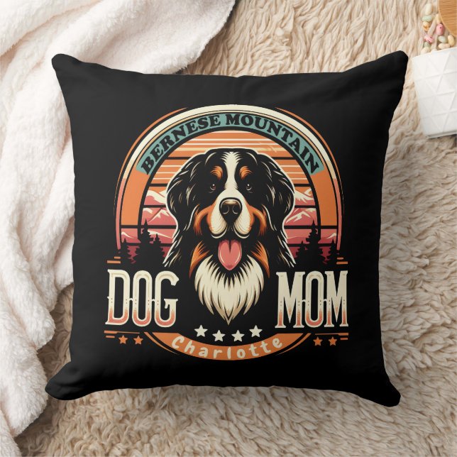 Almofada Nome Personalizado Bernese Mountain Dog Mãe Vintag (Cobertor)