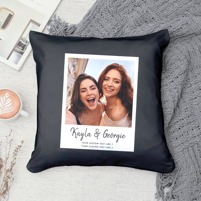 Almofada Nome Personalizado Bestie Foto Amigos Irmãs BFF Di (Make friendship sparkle! )