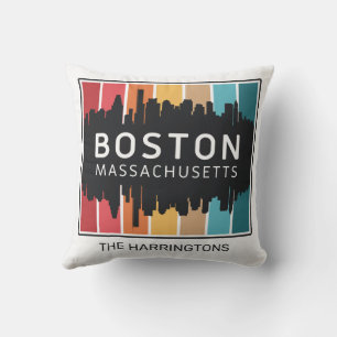 Almofada Nome Personalizado Boston Massachusetts
