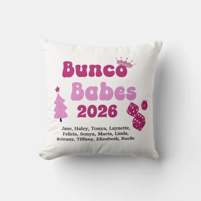 Almofada Nome Personalizado Bunco Babes  (Frente)