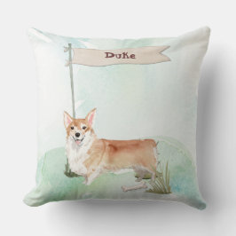 Almofada Nome Personalizado Corgi Pet Dog