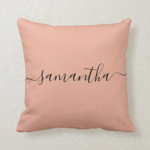 Almofada Nome Personalizado da Caligrafia Rosa