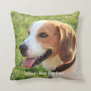 Almofada Nome personalizado da foto do cão do lebreiro e d