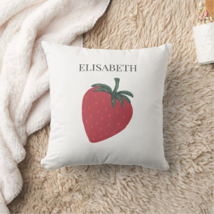 Almofada Nome Personalizado da Fruta de Morango Vermelho