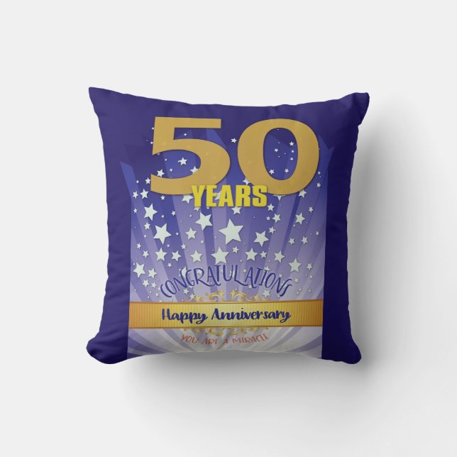 Almofada Nome PERSONALIZADO de 50 anos 12 Aniversário de Et (Frente)