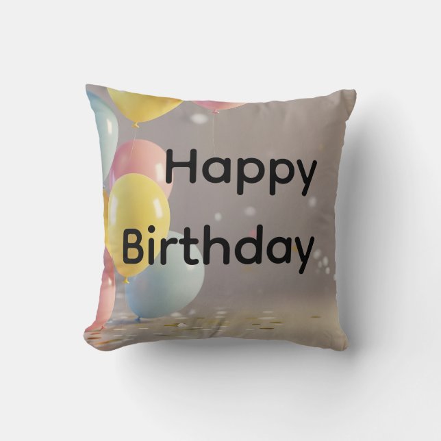 Almofada Nome Personalizado de Aniversário (Frente)
