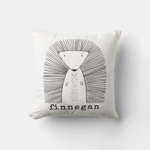 Almofada Nome Personalizado de Desenho de Linha Simples de