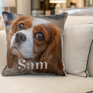 Almofada Nome personalizado do amor de cão-galinha com foto