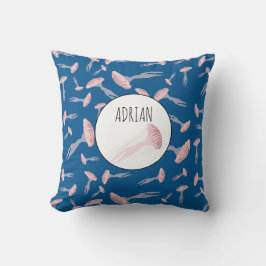 Almofada Nome Personalizado do Padrão de Água-viva do Ocean