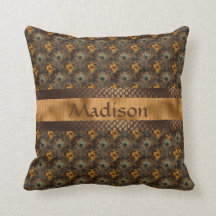 Nome Personalizado do Peacock Teal Dourado Elegant