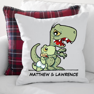 Almofada Nome Personalizado do Pequeno Irmão T-Rex Dinossa