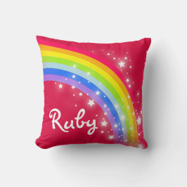 Almofada Nome personalizado do Rainbow red sky