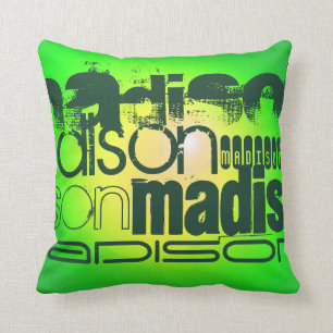 Almofada Nome Personalizado em Amarelo Neon e Verde