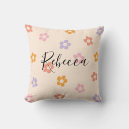 Almofada Nome personalizado em letra cursiva com padrão de