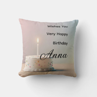 Almofada Nome personalizado Feliz Aniversário