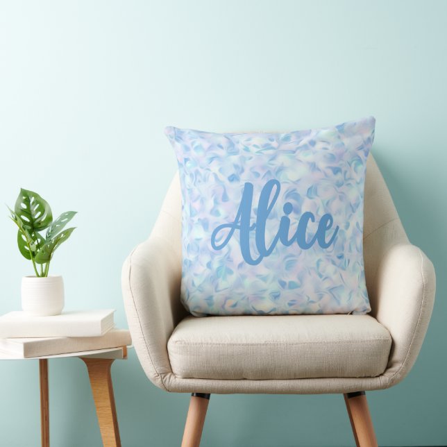 Almofada Nome Personalizado Flor de Lilás Pétala Forma Orgâ (Cadeira)