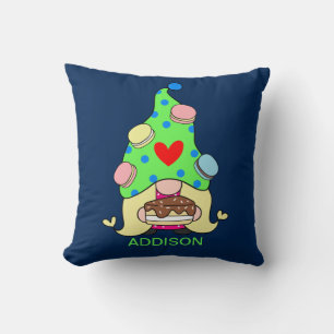 Almofada Nome Personalizado Gnome Cute Cookies Hat Cake Hea
