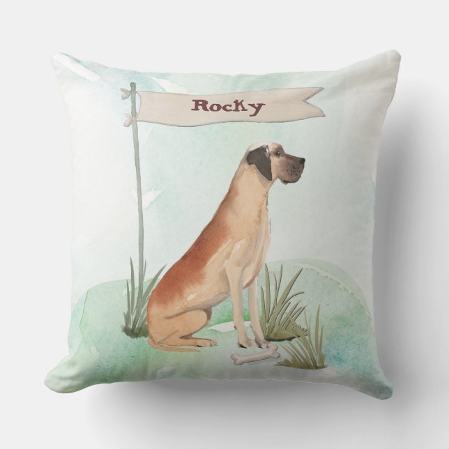 Almofada Nome Personalizado - Grande Cão de Pet do Painel (Frente)