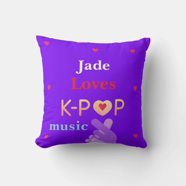 Almofada Nome personalizado K-pop (Frente)
