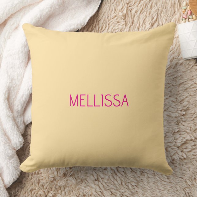 Almofada Nome personalizado minimalista creme (Cobertor)
