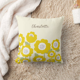 Almofada Nome personalizado mínimo de girassol moderno mini
