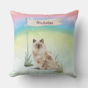 Almofada Nome Personalizado Ragdoll Cat Pet