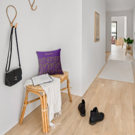 Almofada Nome Personalizado Roxo Nome da Mulher Floral